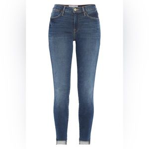 FRAME Le High Skinny Raw Step Hem Jeans, Medium Blue Wash, sz. Women's 30